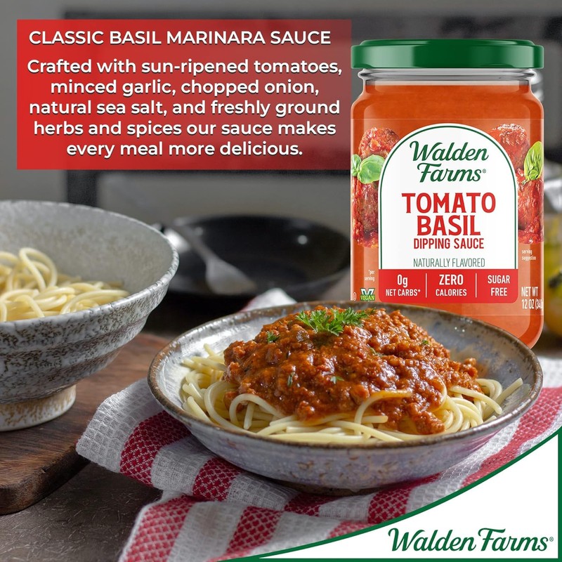 Walden Farms Tomato Basil Pasta Sauce – Zero Calorie, Sugar