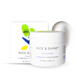 RICE & SHINE | Crema Hidratante Facial Skin Care con Aceite de Germen de Arroz | Textura Suave y Aterciopelada | 100% Natural | 60% más de Vitamina E que el Aceite de Argán
