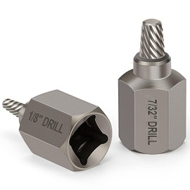 Topec Double Head Screw Extractor Set, Newest Version 3/8” Drive 2-in-1 Functional Easy Out Bolt Extractor, 2PC,1/8 & 7/32