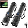 Huccbs 2 Pack Rechargeable Flashlights High Lumens, Super Bright Flash
