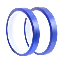 HSDCO 2 Rolls Heat Tape for Sublimation, Heat Resistant Tape for Heat Transfer Sublimation Press, 10mm x 33m(108ft) No Residue Heat Transfer Tape (Blue)