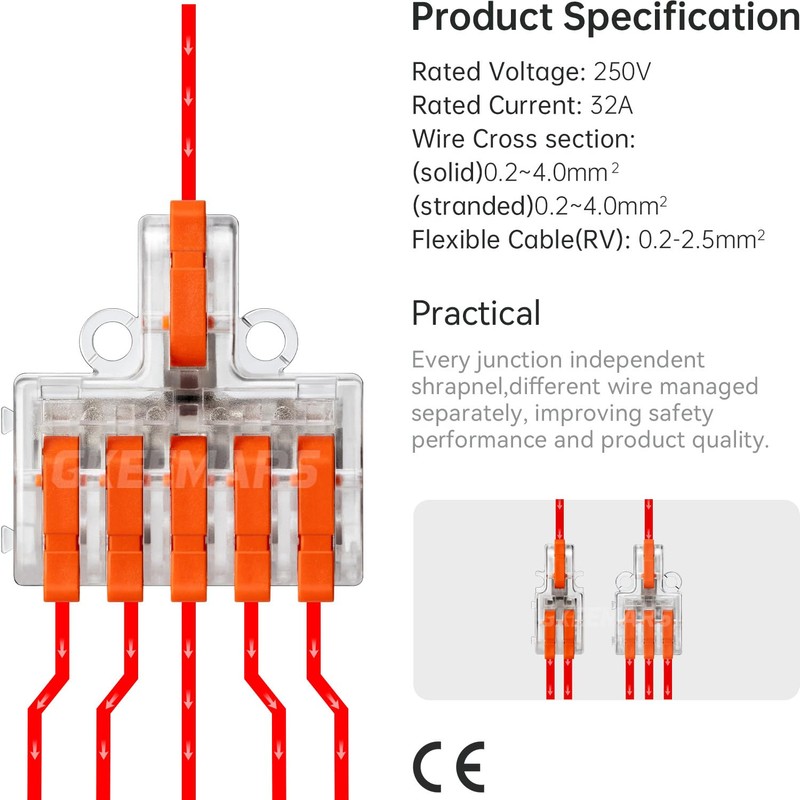 GKEEMARS 26Pcs Compact Splicing Connectors Wire Connectors Kit 2, 3