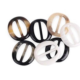 XINGZI 6PCS Plastic Oval Smoothly Fashion Silk Scarf Clips Clasp Ring Scarf Buckle Slides Clothing Ring Wrap Holder for Women Girls Silk Neckerchief Clothing T-Shirt (Color Random) (5cm/2inch)