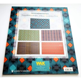 WAX Geschenkpapier-Heft - Motiv Rote Karos: 2 x 5 Bögen