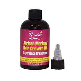 Nzuri African Moringa Natural Organic Hair Growth Oil For Repair Damaged and Broken Hair 4 Oz Bottle