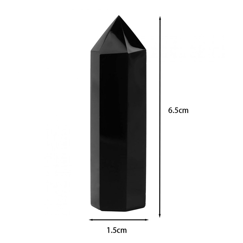 Ludom Obsidian Crystals Tower, Black Obsidian Crystal Stone, Natural Hexagonal