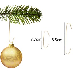 300Pcs Gold Christmas Ornaments Hangers Hooks Wire – Assorted Sizes for Christmas Tree Baubles – Reusable Hooks for Easy Xmas Decorations