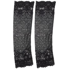 Cover Up Sleeves, Lace Forearm Sleeves Flower Scar Cover Sleeves for Women Girls (Black)