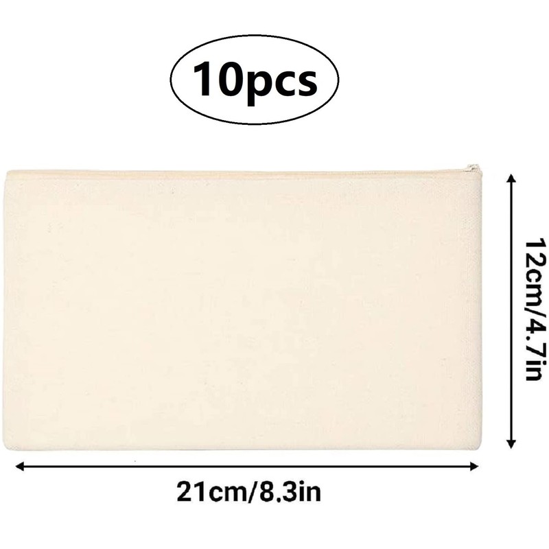 DIY Blank Fabric Bag, Pack of 10 Fabric Pencil Case