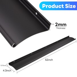 Heneymo 4" Extra-Wide Door Rain Drip Guard, 52" L Heavy Duty Aluminum Thickened Window Door Rain Deflector, Door Drip Cap, 0.8" Height Overhead Drip Edge (Black)