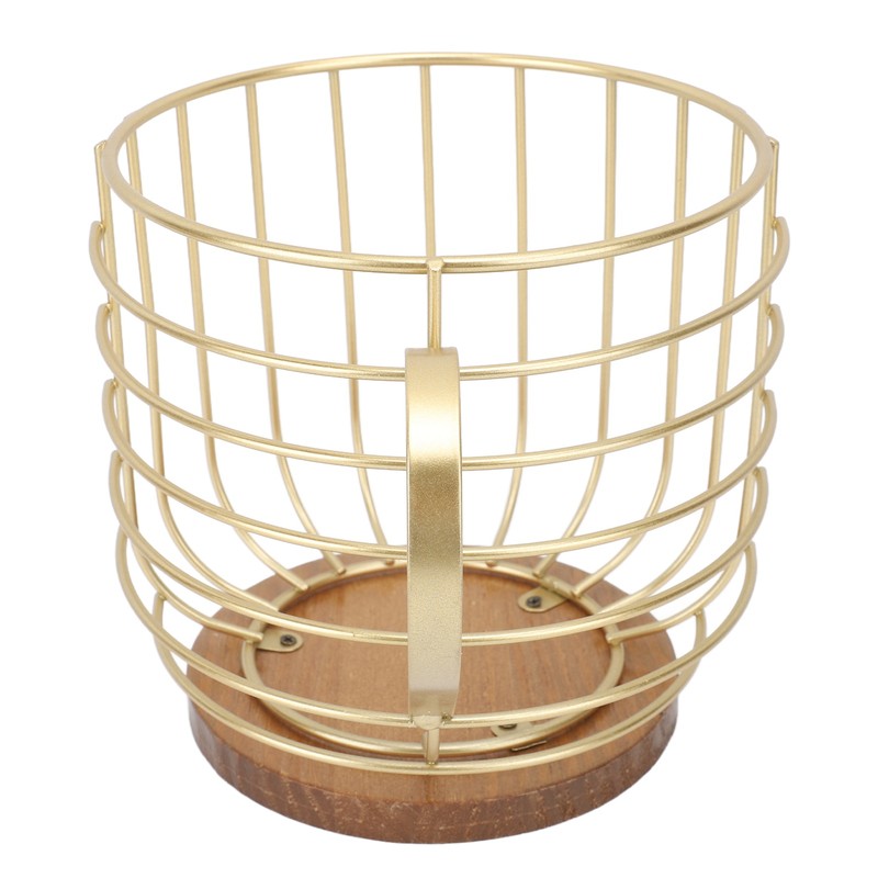 Coffee Pod Holder Iron Large Capacity Space Saving Wooden Base