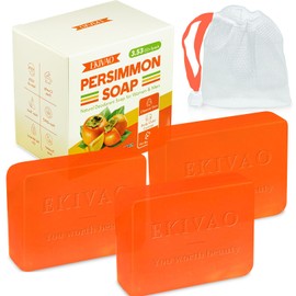 EKIVAO 3Pack Natural Persimmon Soap Bar for Body Odor Control, Organic Deodorant Body Persimmon Bar Soap for Old People Smell, Remove Odor Bath Soap for Women & Men