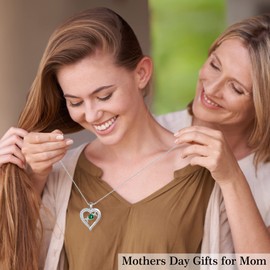 Mom Gifts Mom Birthday Necklace, Sterling Silver Mom Birthstone Jewelry Mom Mothers Valentines Day Gifts for Mom Christmas Birthday Gifts for Mom September Birthstone Blue Sapphire Necklace Jewelry