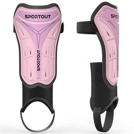Sportout Soccer Shin Guards for Kids Adults, Youth Soccer Gear with Protective Hard Shell for Boys, Girls, and Mens. Soccer Shin Pads Offers Comprehensive Protection.
