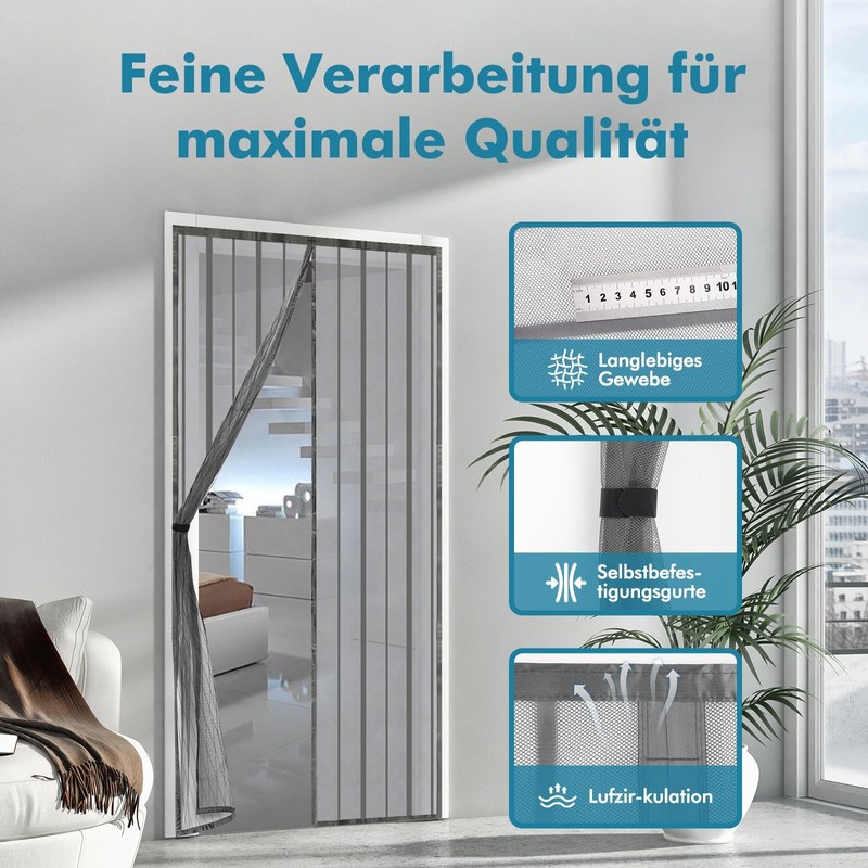 Sekey Magnet Fly Screen Door Curtain for Wood, Iron, Aluminium