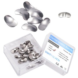 Smileheven 35μm Dental Matrix Bands Metal Matrices Soft Tooth Interproximal Sectional Contoured Pack of 50 (Medium)
