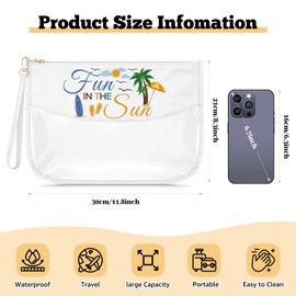 Gfhzdmf Beach Lover Gift Beach Themed Vacation Gifts for Women Friends Sister Clear Makeup Bag Summer Ocean Present Cosmetic Bag Birthday Christmas Graduation Present Zipper Pouch