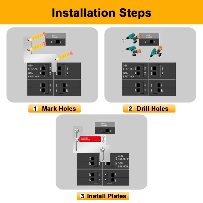 Generator Interlock Kit Compatible with Eaton Cutler Hammer Type CH