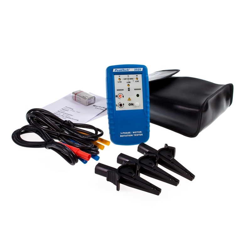 PeakTech 2525 Rotary Field Meter 3 Phases, Rotation Direction Indicator/Digital