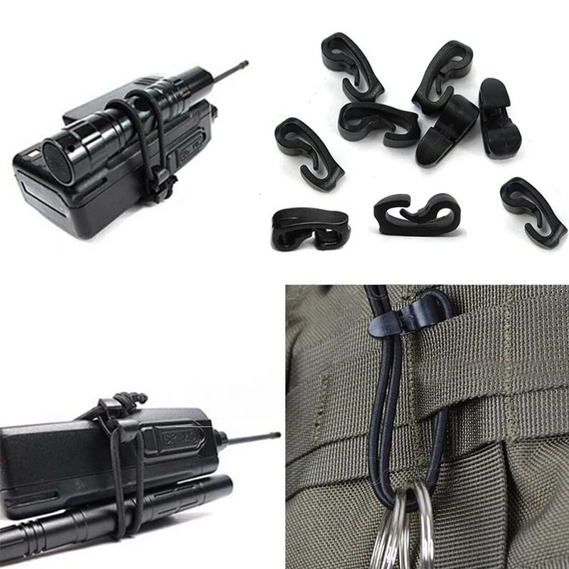 DraCra 25 Pack Bungee Cord Connector Dual Hook Buckle Lock