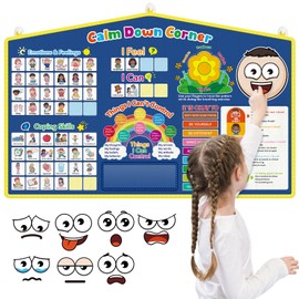 Kasfalci Feelings Chart for Kids, Calm Down Corner Decor Supplies, Social Emotional Learning Activities, Emotions Toys, ADHD Tools Autism ABA Therapy Materials for Teachers Classroom Must Haves