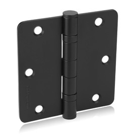 3 Pack goldenwarm 304 Stainless Steel Door Hinges, Matte Black Non Removable Pin Heavy Duty Ball Bearing Door Hinges 3.5 Inch, Commercial and Residential Door Hardware, with 1/4 Inch Radius