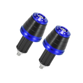 VekAuto 2 Pcs Handlebar End Caps, 18mm Bar Ends Plugs Universal for Motor Bike CNC Aluminum Alloy Blue