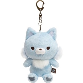 Rilakkuma MF21301 Chairoikoguma Gyutto Plush Toy, Anytime Together Rilakkuma Series, Outing Plush Keychain, Aokiko Wolf