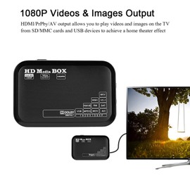 Full HD Mini Box Media Player 1080P Support USB RMVB AVI MKV, Small Size Beautiful Appearance, Strong Compatibility (UK Plug)