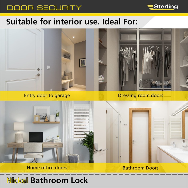 Sterling MLB325N 3 Lever Bathroom Sashlock 2.5-inch/65mm - Nickel