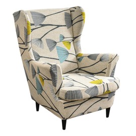 Meigeh Sesselhusse Sesselschoner überzug Ohrensessel Sesselüberzug Stretch Sesselbezüge für Ohrensessel 2-teilig Ohrensessel Schonbezüge Löwenzahn