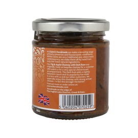 Claire's Handmade - Fig & Apple Chutney with Dark Rum (200g) - Great Taste Award Winning Luxurious Chutney, Perfectly pairs with Cheese, Suitable for Vegetarian, Vegan & Gluten Free Diets, GMO Free