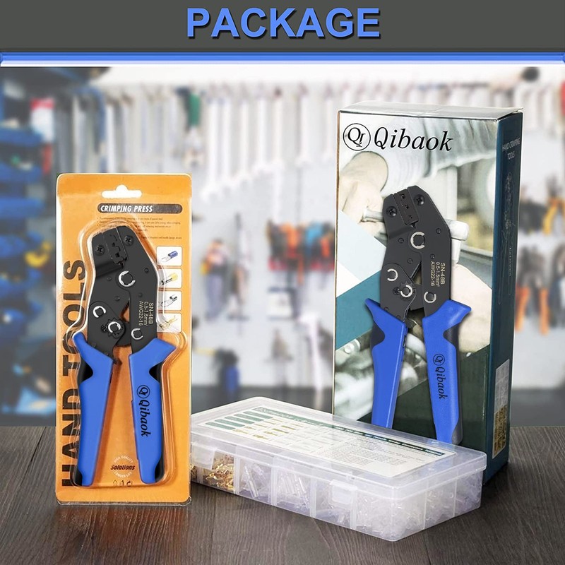 Wire Terminal Crimping Tool Kit, Qibaok Ratcheting Wire Crimper AWG