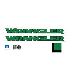 Decal Mods Wrangler Hood Graphic Vinyl Decal fits Jeep Wrangler JK/JL/JT (2007-2024) Green w/Black Outline FGRNBO (Set of 2) | FJ4Y2