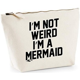 Hippowarehouse I'm not weird I'm a mermaid printed make up cosmetic wash bag 18x19x9cm