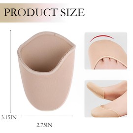 JEYORZY 2 Pairs of Toe Protectors for Short Ballet Shoes, Toe Pads for Pointed Shoes, Half Cushion Covers, Toe Protection Adapts to the Foot, Relieves the Toes