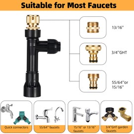 DXOPHIEX Gravel Vacuum for Aquarium Fish Tank Siphon Aquarium Water Changer with Three Metal Faucet Adapter and Long Hose 50 Feet