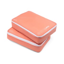 Atlantic Luggage 2 Pack Large Washable Travel Organizer Packing Cubes,Coral Orange