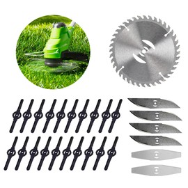 aleawol 27Pcs Brush Cutter Blade Metal Blade, Weed Wacker Replacement Blades Garden Cordless Grass Strimmers Spare Blade for Garden Strimmers Accessories for Cutting Grass Weeds