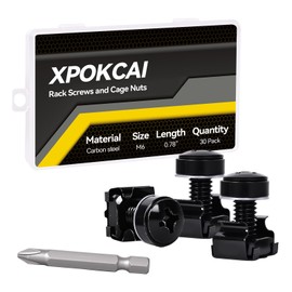 Xpokcai 30-Pack M6 x 20mm Rack Mount Screws and Cage Nuts for Server Racks、Routers&Audio Equipment Cabinets Wall Server Network Enclosure Mount Screws