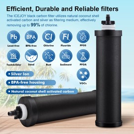 Alkaline Carbon Rods (2 Pack) for Gravity Water Filters – Raises pH up to 9.2, Replacement for Berkey® BB9-2® Black Filters, Berkey® Gravity System & More, NSF/ANSI 42 Certified