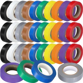 Frienda 50 Pack Colored Electrical Tape 3/4 Inch 65 ft Rainbow Colors Electrical Tape Waterproof PVC Insulation Supplies for Home Outdoor Insulating Wire Wrapping Use at No More Than 600v(Rainbow)