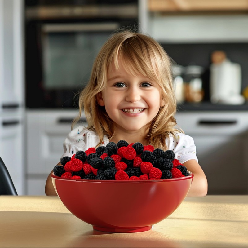 Berries Gummy Candy | 1-Pound Bag | Crunchy Raspberry and