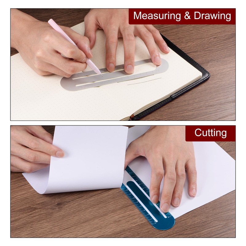 sourcing map Straight Ruler 13 cm Metric Bookmark Clip Ruler