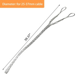 Abeicy 1 Pack Cable Pulling Grip, Electrical Wire Puller Socks, Stainless Steel Mesh Sleeve Lassos Strand for 25-37mm OD Cord, Flexible Cable and Wire