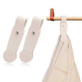 HKNR 2 Pcs Strong Magnetic Towel Clips for Kitchen, Waterproof Silicone Towel Holder, Multi-Purpose Towel Holder for Bathroom, Kitchen, Outdoor Use (Beige)