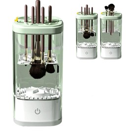 Electric Makeup Brush Cleaner:Fast and Efficient Machine for Deep Cleaning All Brush Types, Compact and Portable for Travel and Home, Ideal for Makeup Enthusiasts and Professionals (Clear Green)