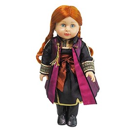 American Fashion World Brown Princess Anna Inspired Outfit for 18-Inch Dolls | Premium Quality & Trendy Design | Dolls Clothes | Outfit Fashions for Dolls for Popular Brands