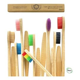 Paquete 100 Cepillo Dientes Bambú Adulto Biodegradable Media                                                                                          