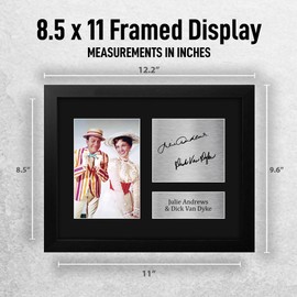 HWC Trading Julie Andrews & Dick Van Dyke Mary Poppins Framed Gifts Printed Signed Autograph Picture for Movie Memorabilia Fans - US Letter Size